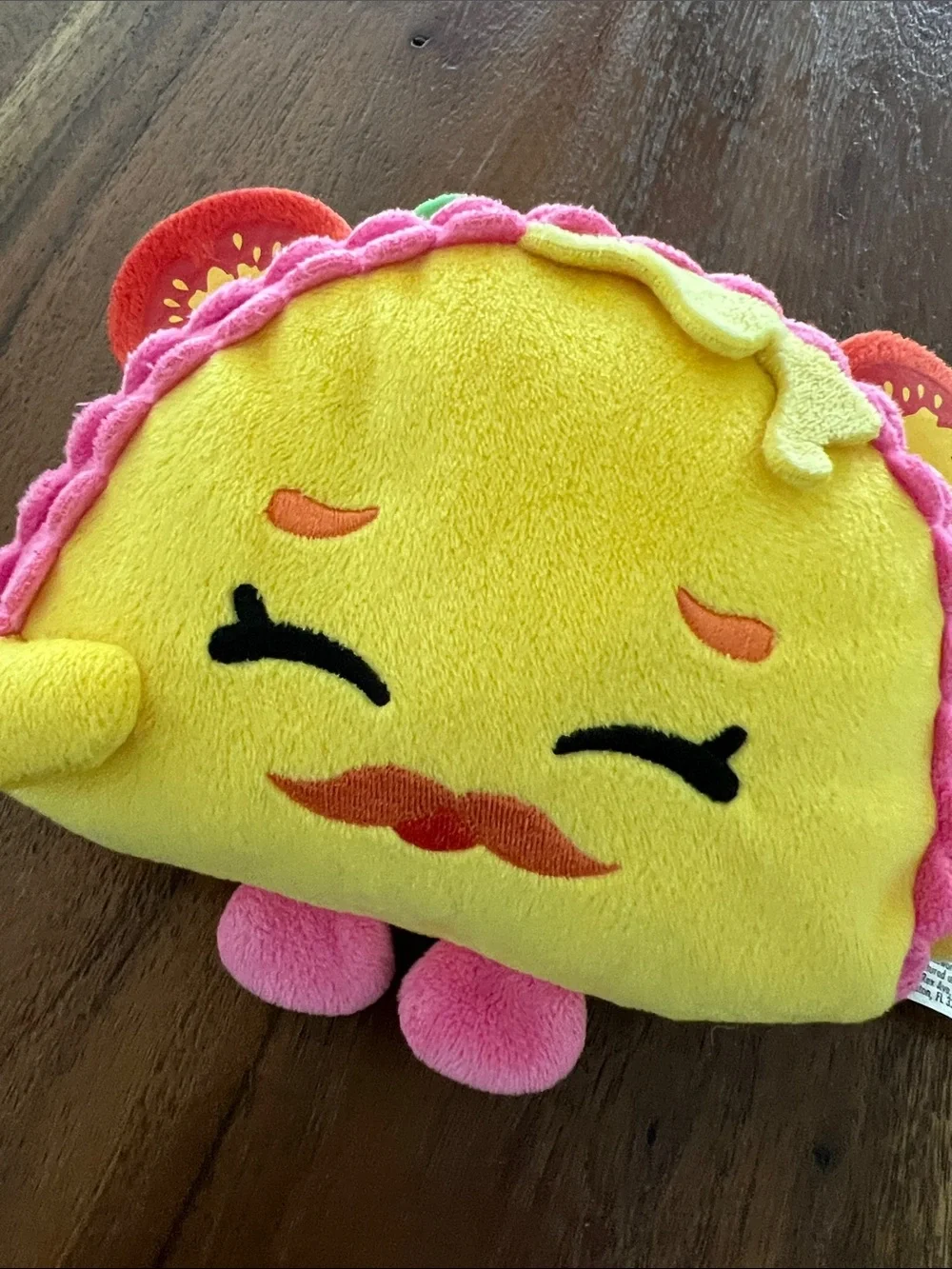 Shopkins Yellow Taco Plush with Pink Trim and Orange Details